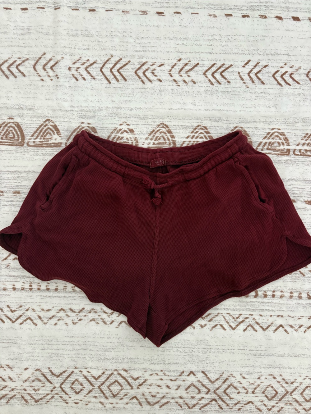 John Galt high waisted Burgandy Shorts